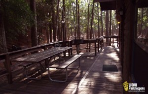 The deck on the cabin at Disney's Fort Wilderness