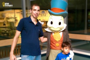 Father and Son with Jiminy Cricket Walt Disney World Resort