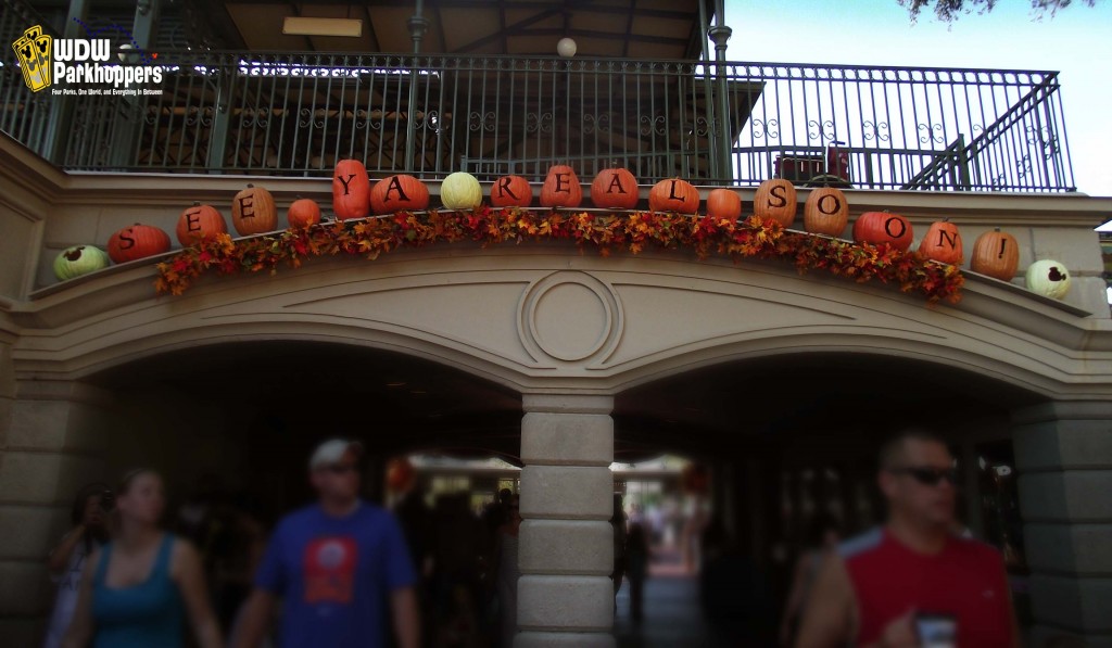 Halloween Good-bye Decorations on Main Street USA Magic Kingdom Walt Disney World