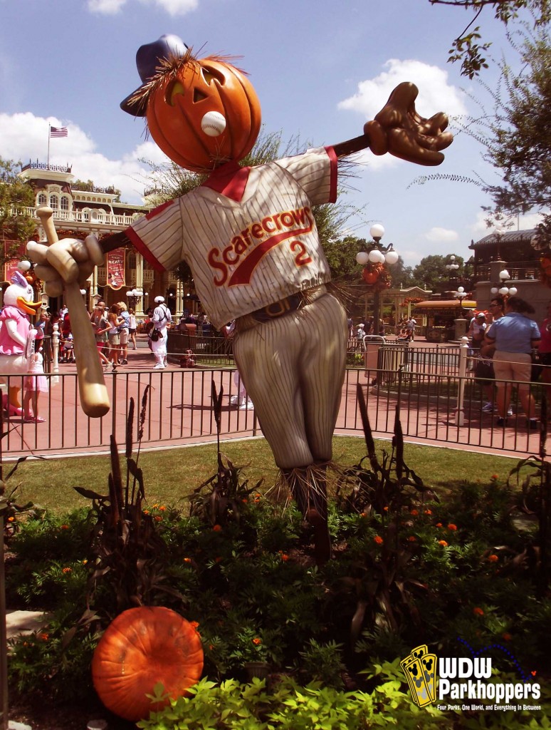 Pumpkin Scarecrows Main Street USA Magic Kingdom Baseball Player